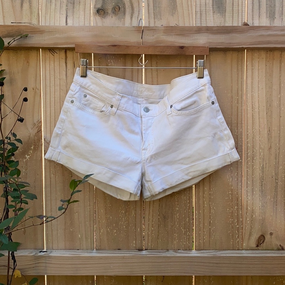 7 For All Mankind. White denim shorts. Size 32